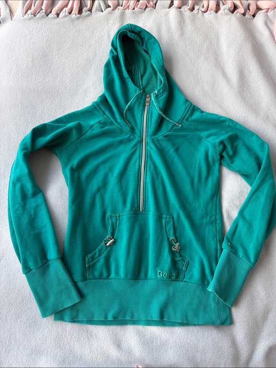 Bench Sweaters - Bench Teal Half-Zip Hooded Pullover